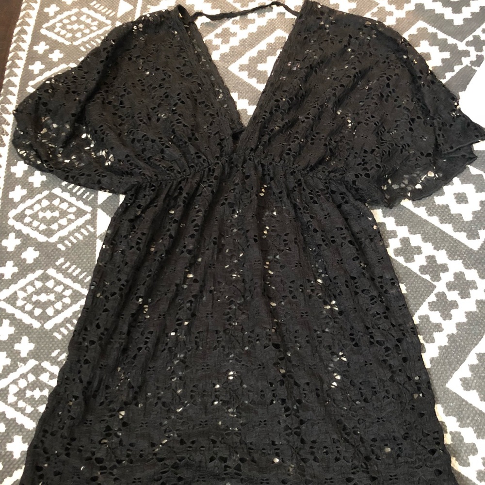 Black Lace Swim Cover Up